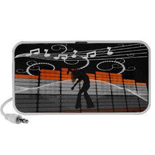 Singer Dancer Silhouette & Graphic Equalizer Portable Speakers