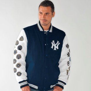 New York Yankees Box and 1 World Series Champs Commemorative Canvas Jacket  Sports Fan Jackets  Sports & Outdoors