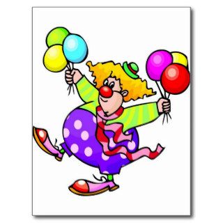 Happy Birthday Clown Postcards