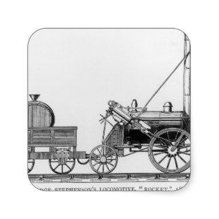 George Stephenson's Locomotive, 'Rocket', 1829 Square Stickers
