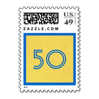 50th Fifty Birthday Party Striped Number V36 Stamps
