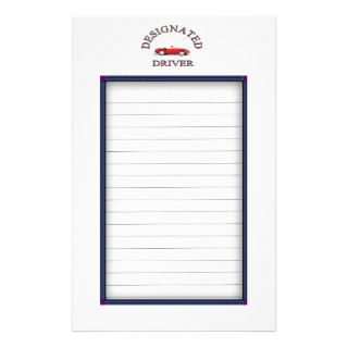 Designated Driver Sign Up Sheets Custom Stationery