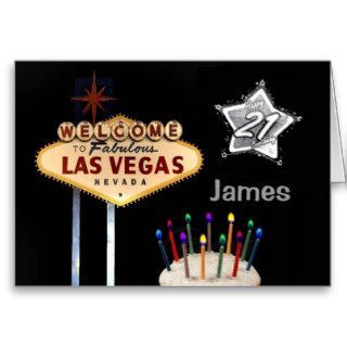 Las Vegas 21st Birthday Card