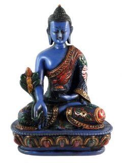 Medicine Buddha Meditating Blue Statue for Peace and Relaxation  Automobiles  