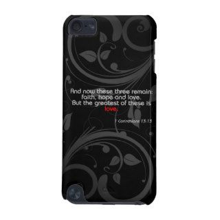 Love Bible Verse, Black/Red iPod Touch (5th Generation) Covers
