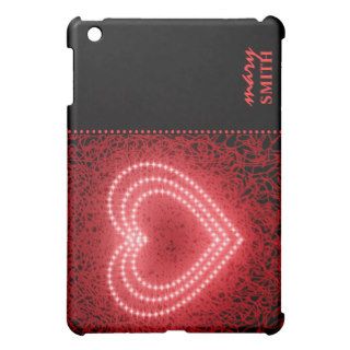 Classy Heart Custom Name Red Valentines Day iPad Mini Covers