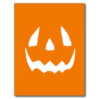 Carved Halloween Pumpkin Face Post Cards