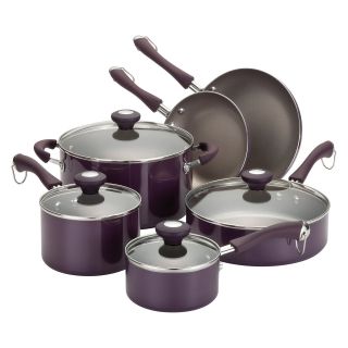 Paula Deen Purple Traditional Porcelain Nonstick 10 Piece Cookware Set   Cookware Sets