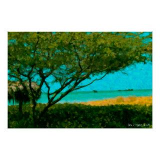 Aruba Waterfront  Oil Painting Poster
