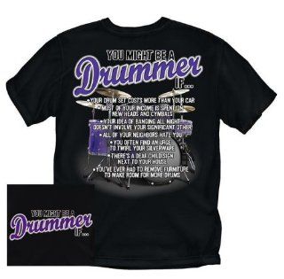 You Might Be A Drummer T Shirt (Black)  General Sporting Goods  Sports & Outdoors
