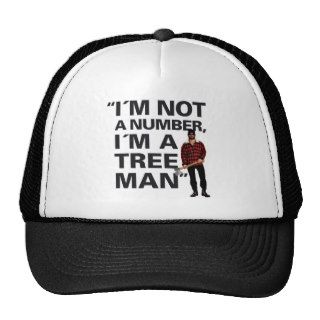 Punny "I´m not a number, I´m a tree man" Hats