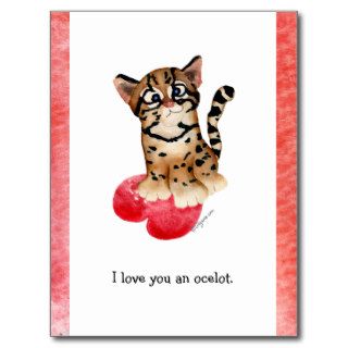 I Love You An Ocelot Postcard