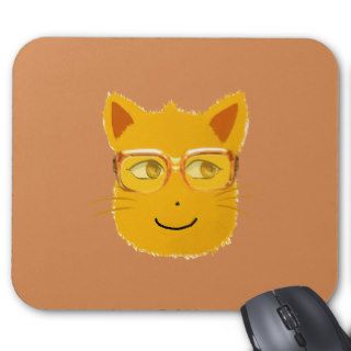Smiley Cat wearing sunglass Mousepads