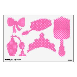 Hot Pink and White Polka Dot Pattern Room Sticker
