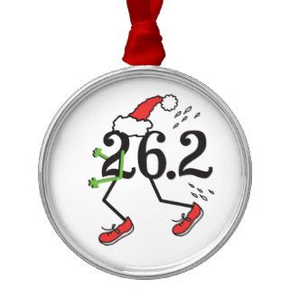 Christmas Holiday 26.2 Funny Marathon Runner Christmas Tree Ornament