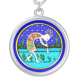 Kokopelli Under the Stars Sterling Silver Necklace