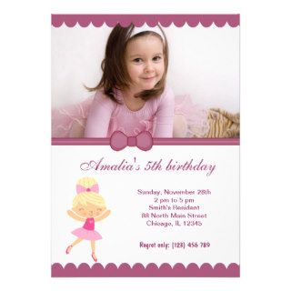 Ballerina Birthday Girl Custom Invite