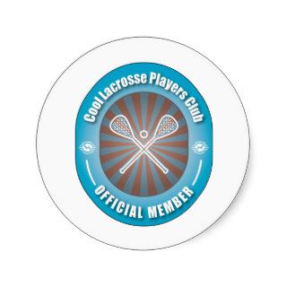 Cool Lacrosse Players Club Round Stickers