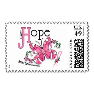 Stained Glass Butterfly Breast Cancer Stamp