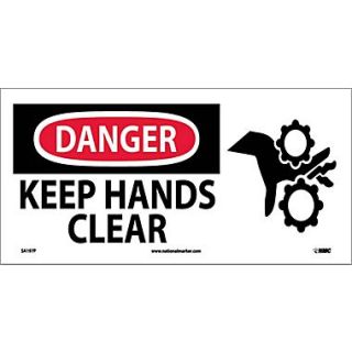 Danger, Keep Hands Clear, (W/Graphic), 7X17, Adhesive Vinyl  Make More Happen at