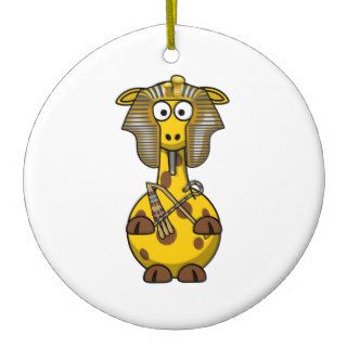 Pharaoh Giraffe Cartoon Christmas Tree Ornament