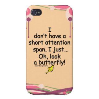 Short Attention Span Butterfly iPhone 4/4S Cases