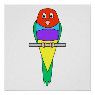 Rainbow Finch Bird. Colorful Gouldian. Poster