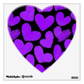 Purple and black hearts Wall Decal