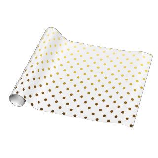 White Gold Polka Dot Wrapping Paper
