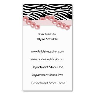 Salmon Pearls And Ribbon Gift Registry Cards Business Card Template