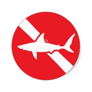 Shark Scuba Flag Stickers