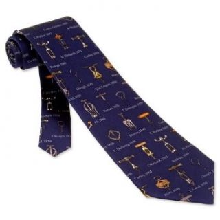 Antique Cork Screws Tie by Museum Artifacts   Navy blue Silk at  Men�s Clothing store