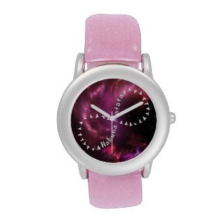 Hakuna Matata Forever with pink nebula Wrist Watches