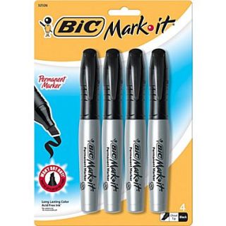 BIC Mark it Chisel Tip Permanent Markers, Black, 4/Pack  Make More Happen at