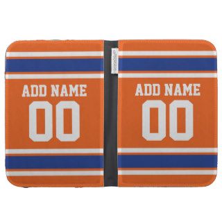 Orange Blue Sports Jersey with Name and Number Case For Kindle