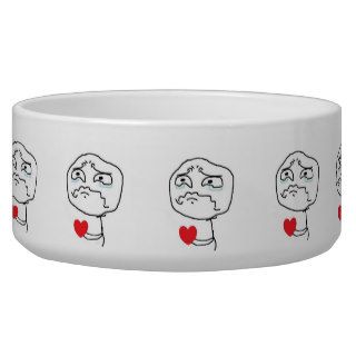 Broken Heart Comic Face Dog Food Bowl
