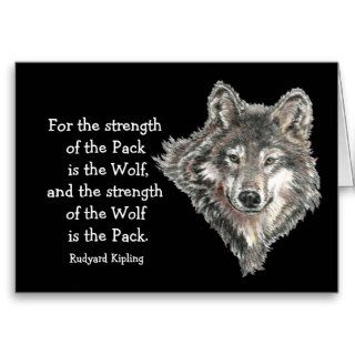 Watercolor Wolf Track Family Quote by Kipling Greeting Cards