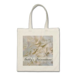 White Floral Quinceañera Tote Bag