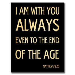Christian Scriptural Bible Verse   Matthew 2820 Post Card