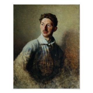 Portrait of the poet Sergey Gorodetsky  1909 Poster