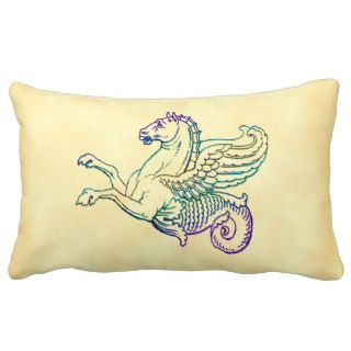 Hippocampus Vintage Art Pillow