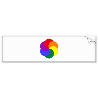 6partialmoonsrainbow COLORFUL GRAPHIC CIRCLE CIRCU Bumper Stickers
