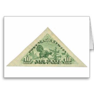 Tannu Tuva 10 Turkey Bright Green Triangle Stamp Card