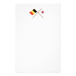 Crossed Belgium & German Speaking Community Flags Custom Stationery