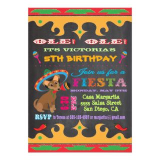 Chihuahua Mexican Fiesta Birthday Party Invitation