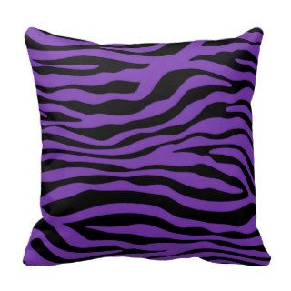 Grape Purple Zebra Stripes Animal Print Pillow