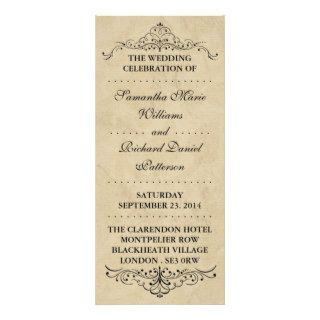 Elegant Vintage Ornate Swirl Wedding Programs Rack Card Design