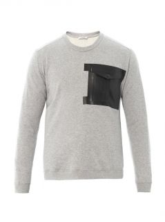 Leather pocket cotton sweatshirt  Valentino