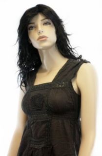 23 inch Off Black wig with Curls and Bangs inch Clothing