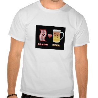 Beer Checks Out Bacon (black bkgd) Tees
